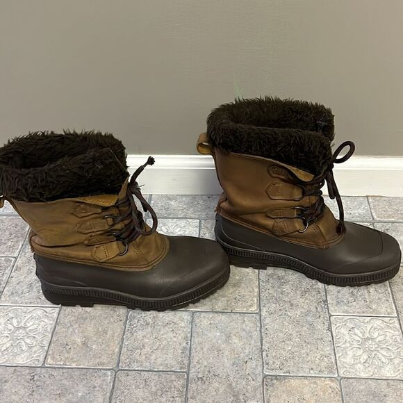 Sorel Badger Brown Women’s Insulated Winter Toe-Up Boots with Faux Fur- Size 7 - Picture 3 of 16